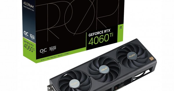 ASUS ProArt GeForce RTX 4060 Ti OC Graphics Card 16GB GDDR6 ASUS ProArt GeForce RTX 4060 Ti OC Graphics Card 16GB GDDR6